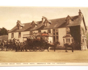 Vintage Postcard Aberfoyle Perthshire/Bailie,Nicol,Jarvie, Hotel in Scotland Antique Collectible Postcard presented by Donellensvintage