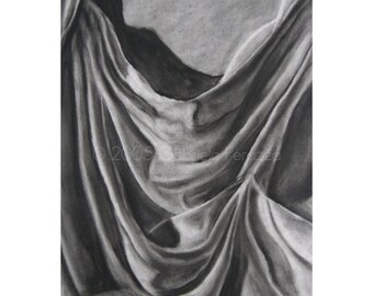 The Rake Digital Print of Original Charcoal Drawing 