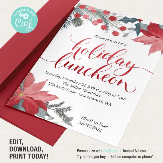 Holiday Luncheon Invitation EDITABLE Christmas Luncheon Etsy holiday-luncheon-invitation-editable-christmas-luncheon-etsy