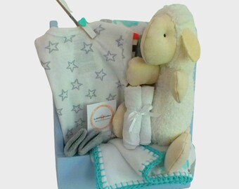 Baby Shower Gift, New Baby Gift, Newborn Gift, Baby Shower Gift Set, Personalized Gift, New Baby Gift Set, Lamb Baby Shower