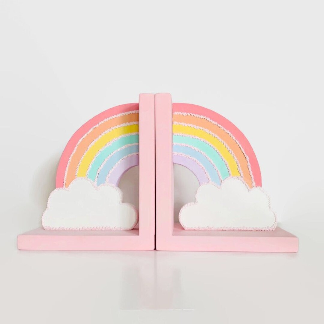 Bookends, Rainbow Bookends, Boho Baby Decor, Nursery Bookends, Baby Shower Gift Etsy