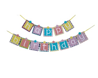 Birthday Banner, Happy Birthday Banner With Custom Name, Personalized Birthday Banner, Rainbow Birthday Party Supplies, Smash Cake Prop