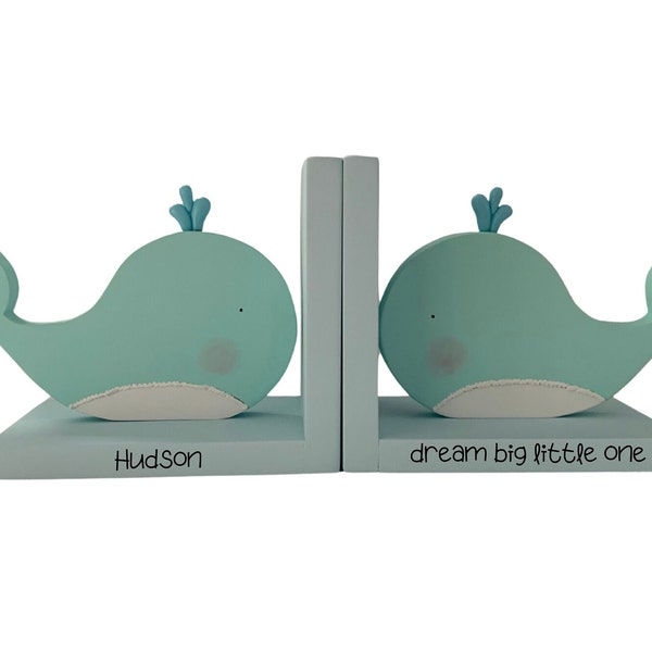 Bookends, Whale Bookends, Nautical Nursery Bookends, Baby Shower Gift, Nautical Nursery
