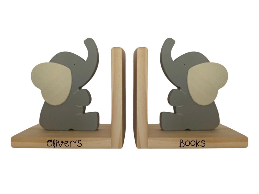 Bookends, Elephant Bookends, Nursery Bookends, Baby Shower Gift, Toddler Room Decor Etsy