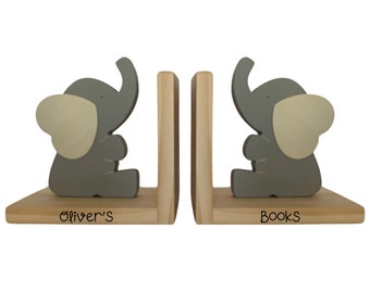 Bookends, Elephant Bookends, Nursery Bookends, Baby Shower Gift, Toddler Room Decor