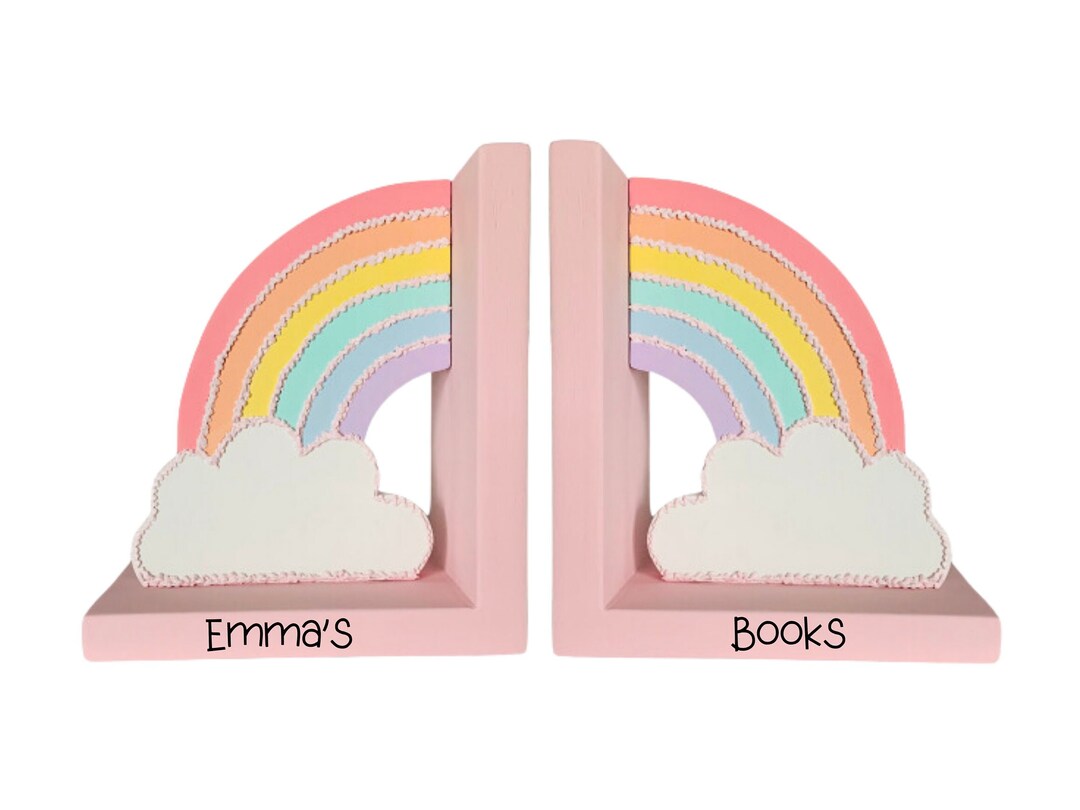 Bookends, Rainbow Bookends, Boho Baby Decor, Nursery Bookends, Baby ...