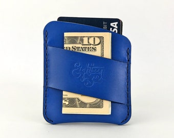 503 Handmade Leather Wallet - Blue/Blue
