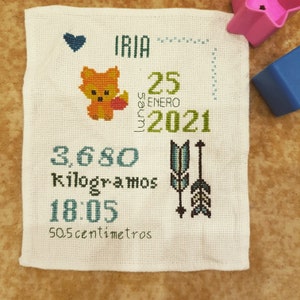 Embroidered baby chart