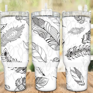 Feather Laser Wrap Tumbler 40oz