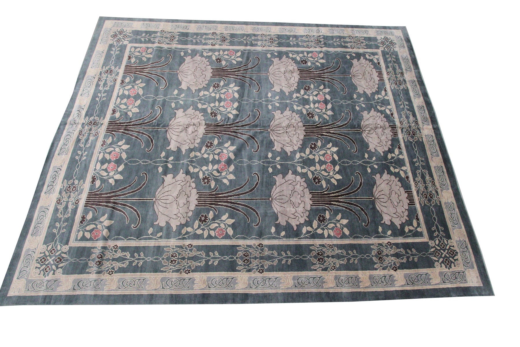 Magnificent Vintage Art Deco Rug Art Nouveau Rug Grey Handmade | Etsy