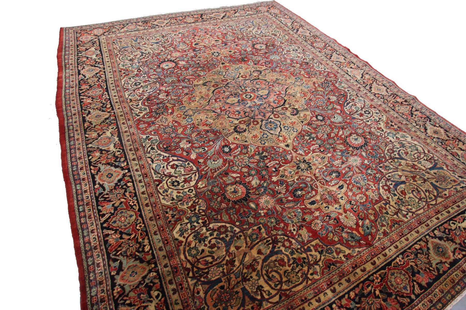 Antique Persian Mohajeran Rug Handmade Oriental Rug Rare 9x12 Etsy