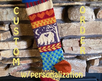 FOR CHRISTMAS 2024, Personalized Knit Christmas Stocking, Knit Christmas Stocking, Personalized Christmas Stockings, Knit Christmas Stocking