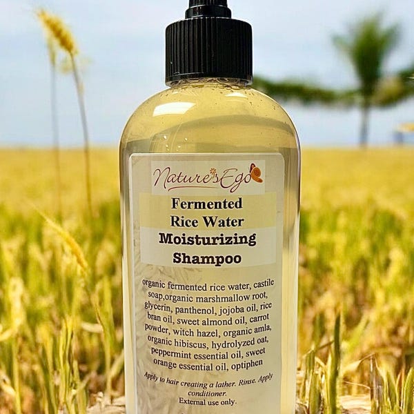 Fermented Rice Water Moisturizing Shampoo (jojoba, almond oil, amla, hibiscus, marshmallow root)