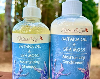 Batana Oil & Sea Moss Moisturizing Shampoo/Conditioner (high slip, high porosity, low porosity, all hair types, hydrating)