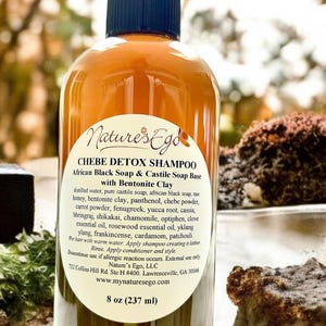 Chebe Detox Shampoo (stimulating, all hair types, ayurvedic, low/high porosity,  bentonite, chad, black soap)