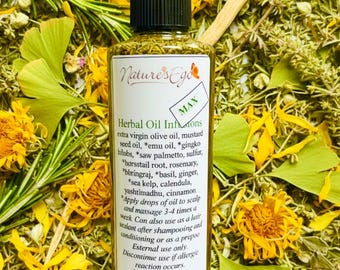 Herbal Oil Infusions MAX (emu oil, ginkgo biloba, sulfur, saw palmetto, mustard seed oil, rosemary (dht blocker, hair growth oil)