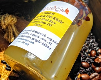 Organic Fenugreek Oil Elixir (black rice, emu oil, coffee)