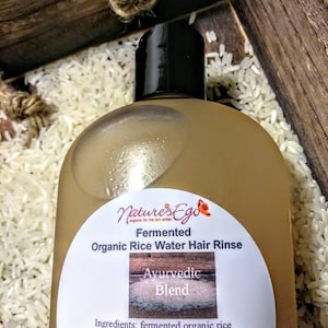 Organic Fermented Rice Water Hair Rinse (ayurvedic, black cumin seed oil, hair rinse, conditioner)