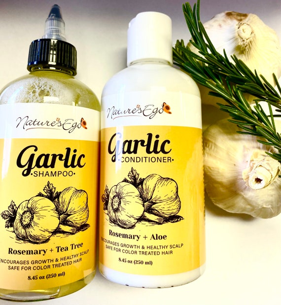 Garlic Shampoo all Hair Types Curly Straight Locs -