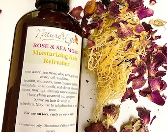 Rose & Sea Moss Moisturizing Hair Refresher (locs, curly hair, wavy hair, dry scalp)