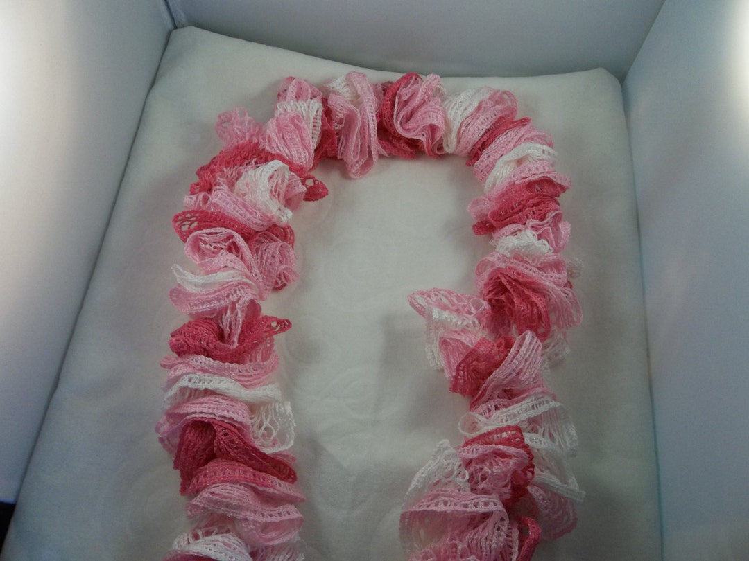 White, Light Pink, & Hot Pink Ruffle Scarf - Etsy