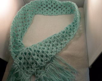 Light Green Crochet Scarf