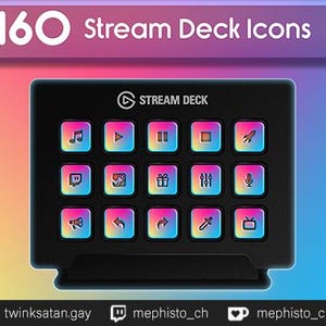 160 Chromatische Regenbogen Icons | Elgato Stream Deck | Strom | Künstler | Obs | Medien-Assets | Pastell Regenbogen Ästhetik | Zucken | Youtube