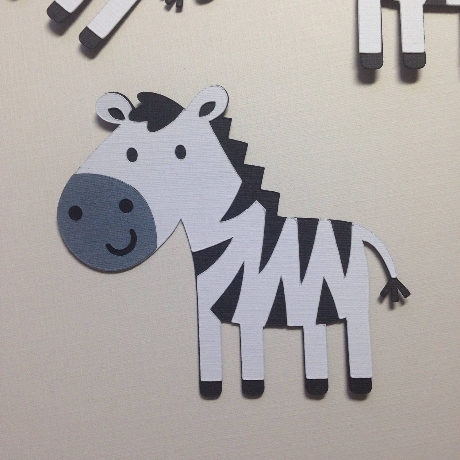 Die Cut Zebra Paper Zebra Cut Outs First Birthday Party Etsy