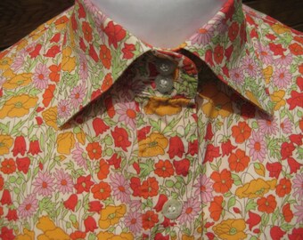 Vintage floral Duffer of St George ladies shirt blouse, UK 12 / US 8 / Euro 40