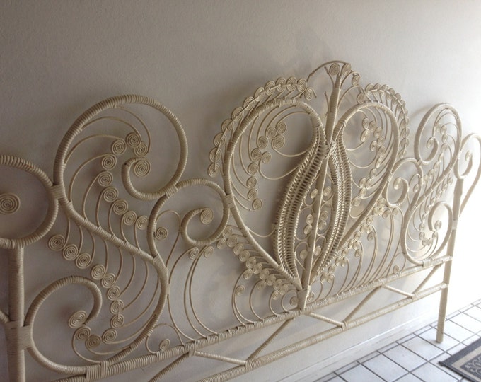 Vintage Wicker Headboard KING SIZE Etsy
