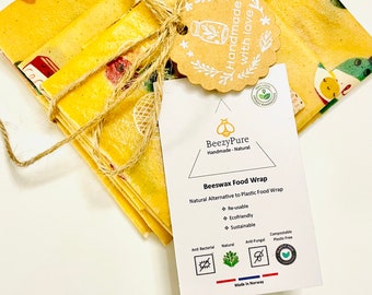 Beewax food wrap - All Natural - Snack & Bread Set