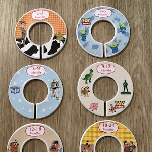 Toy Story Closet Dividers, Baby Clothes Organizer (Set of 6) Baby boy or girl.