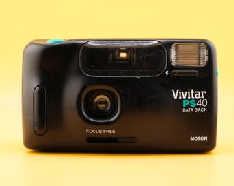 Vintage Vivitar PS40 Data Back 35mm Point & Shoot Film Camera