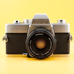 Vintage Minolta SRTSC II 35mm SLR Film Camera with Minolta Rokker-X 45mm F2 Lens