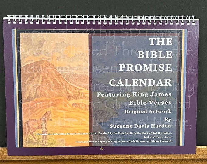 Featured listing image: 2024 Bible Promise Wall Calendar Designed & Illustrated by Suzanne Davis Harden