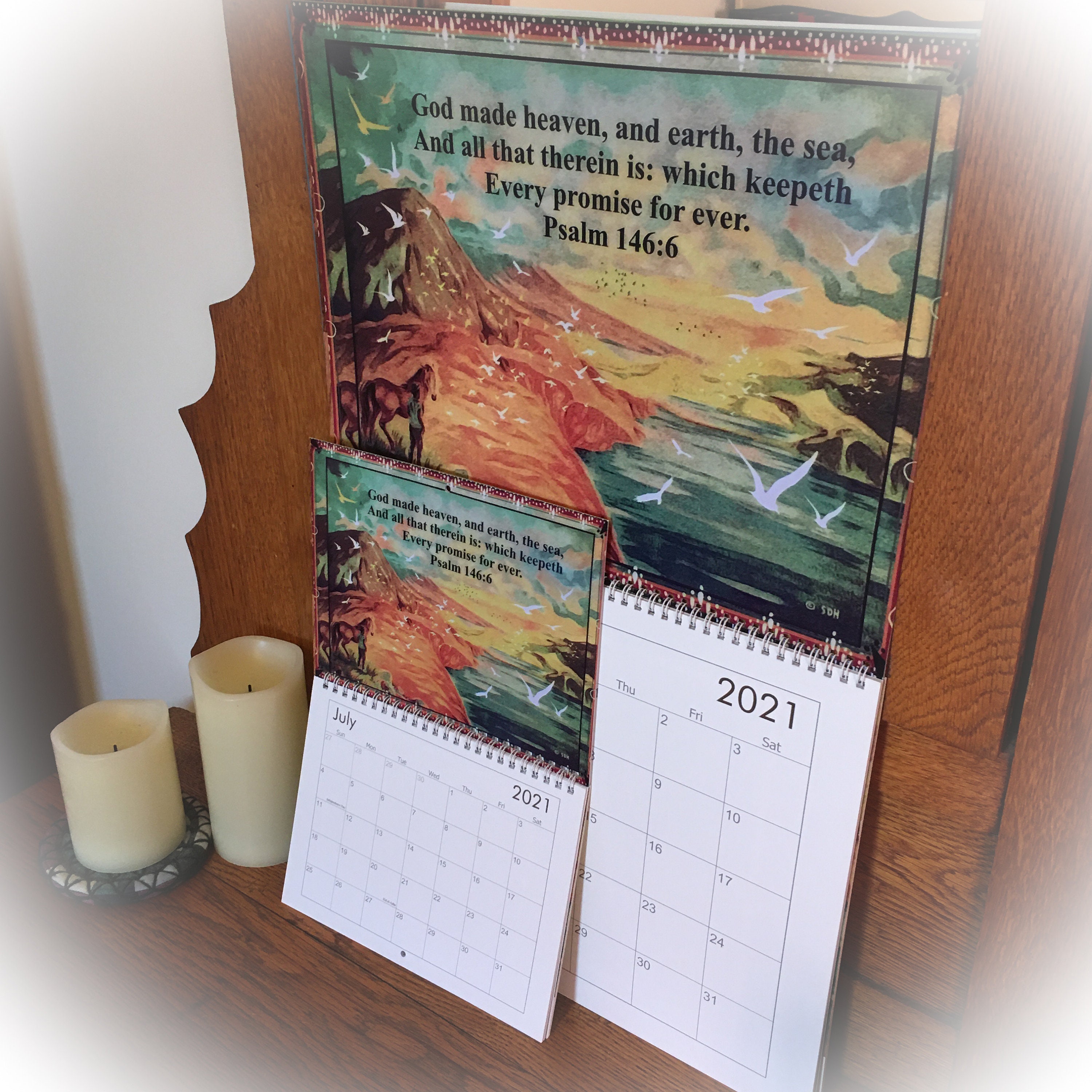 The 2021 Bible Promise Wall Calendar Designed & Illustrated by Etsy