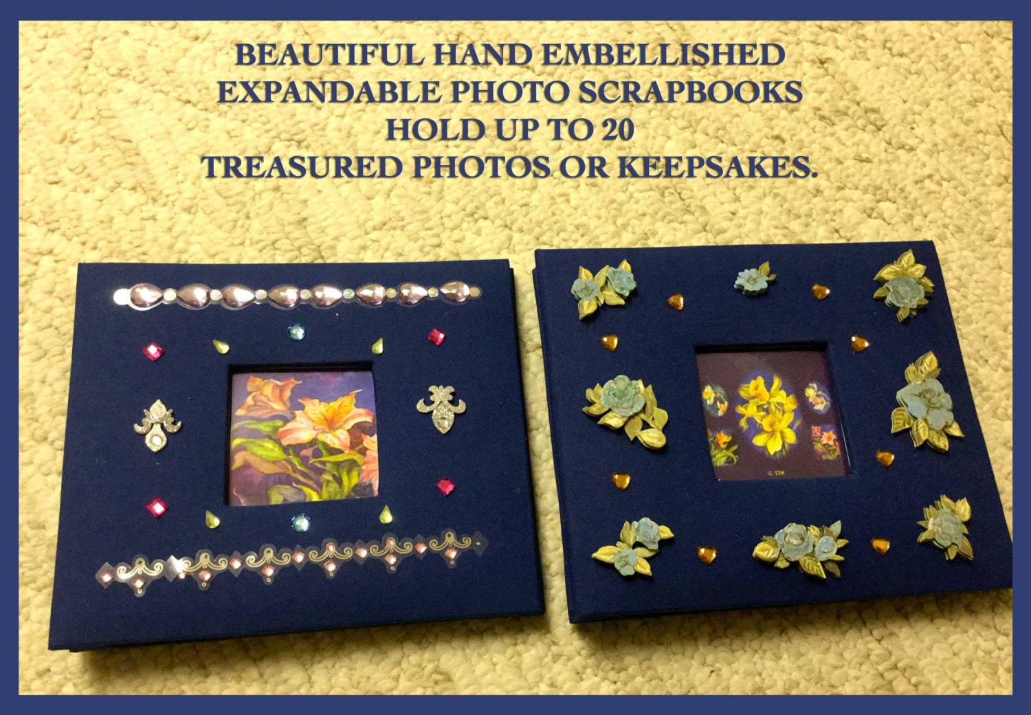 Beautiful Hand Embellished Photo-scrapbook Album Featuring 