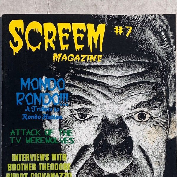 SCREEM HORROR FILM 1996 magazine #7 Rondo Hatton Brother Theodore Teenage Tupelo Exploitation films werewolves