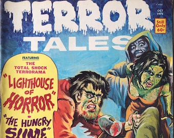 TERROR TALES 1973 Horror Comic Magazine Book Eerie Gore Vampires Mummies Slime