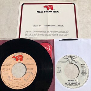 DAVID NAUGHTON &quot;Makin&#39; It&quot; Lot of 2 1978 7&quot; 45s - White Label Mono/Stereo Promo and German pressing DISCO