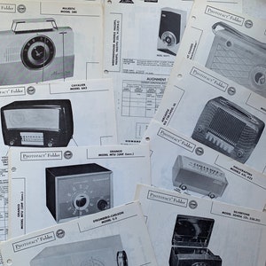 Vintage 1950&#39;s PORTABLE RADIO RECEIVER Schematics: Silvertone Hallicrafters Granco folders electronics parts lists Photofacts repairs
