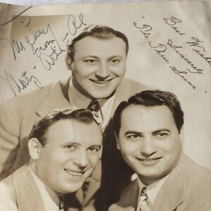 THE THREE SUNS signed vintage Autographed photo signed by one of the 3 - Twilight Time Vocal group