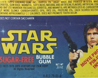 1978 STAR WARS Han Solo Topps bubble gum wrapper & Jawa mini pin-up