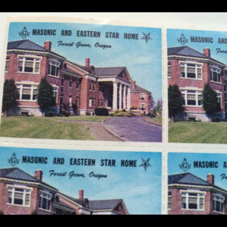 MASONIC & EASTERN STAR Home Sheet of 42 Stamps Forest Etsy