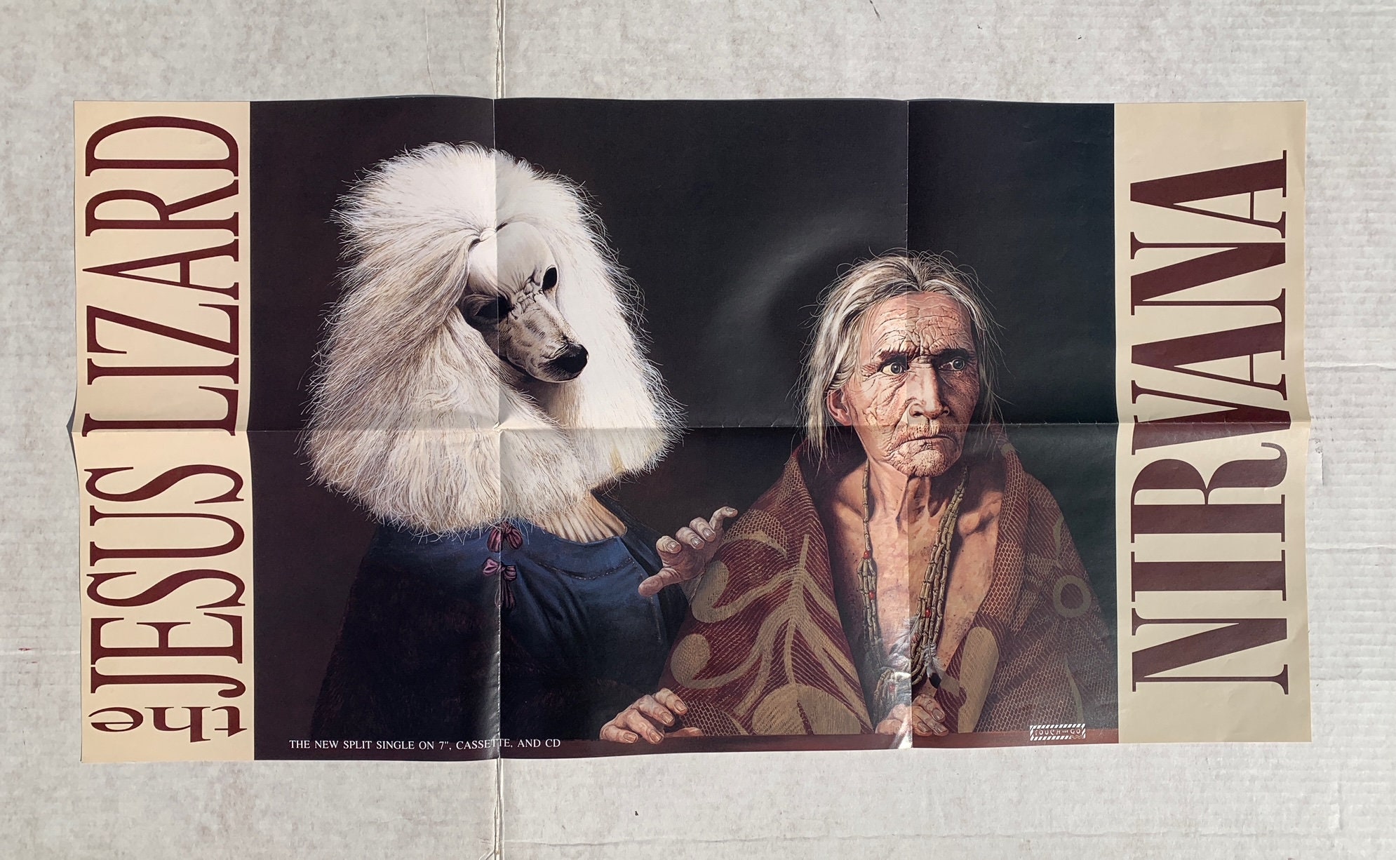 NIRVANA / JESUS LIZARD 1993 Original Poster From Touch & Go
