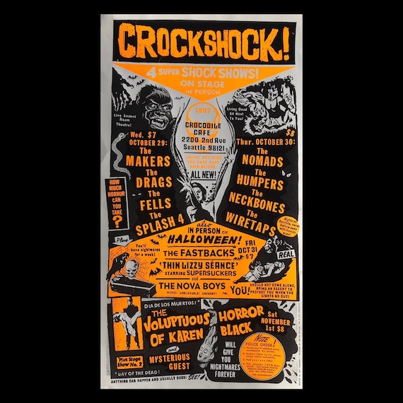 1997 CROCKSHOCK Garage Rock Festival POSTER Art Chantry