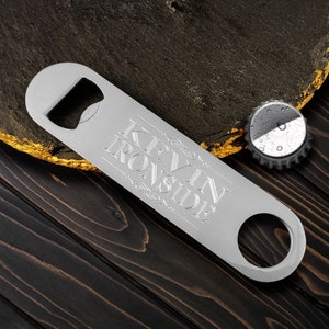Gepersonaliseerde flesopener, roestvrijstalen bierflesopener met gratis gravure, huwelijksgunst, bruidsjonkerscadeau