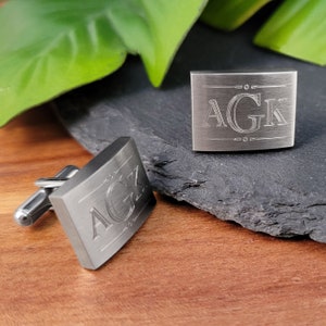 Gepersonaliseerde manchetknopen, gratis gegraveerd, roestvrijstalen designer manchetknopen op maat, manchetknopen met monogram