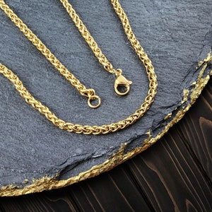 Stainless Steel Gold Color Necklace, Rope Men&#39;s Chain, Durable Chain, Popular Right Now