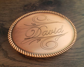 Engraved Belt Buckle, Personalized Antique Copper Rope Design Belt Buckle, Men's Belt Accessories, Custom Belt Buckle Engraved for Free